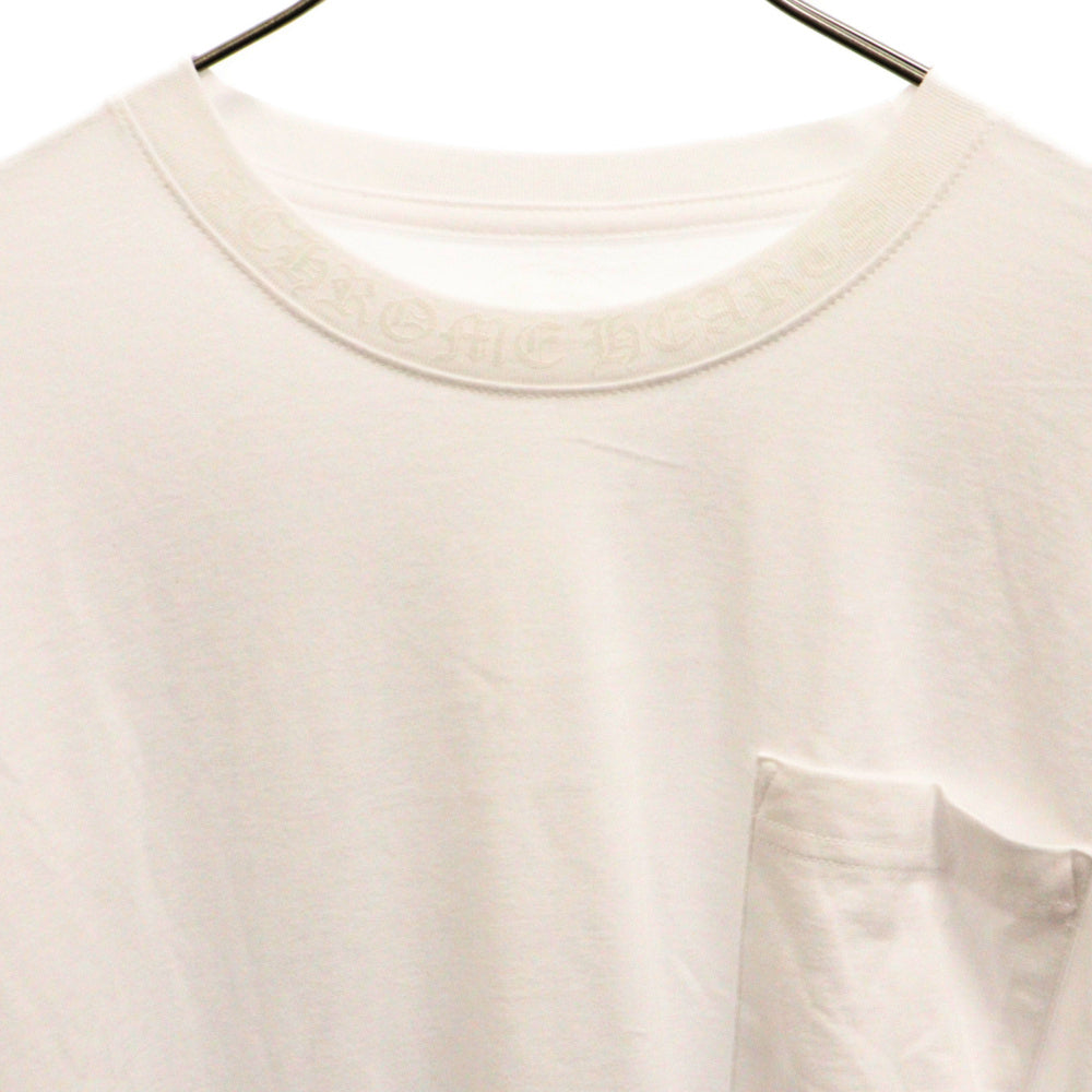 CHROME HEARTS(クロムハーツ) Neck Logo L/S Tee ネックロゴロングスリーブ 長袖Tシャツ ホワイト