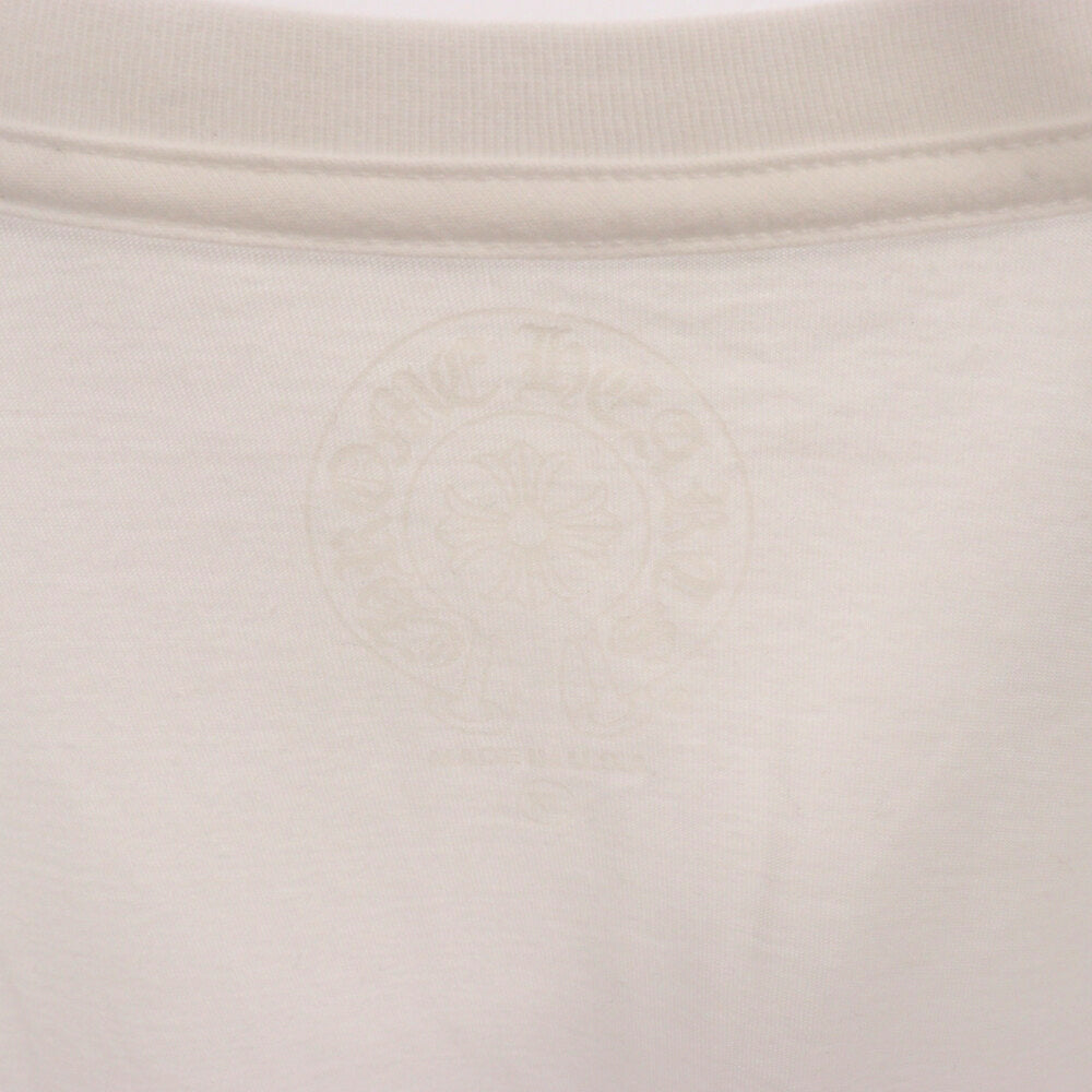 CHROME HEARTS(クロムハーツ) Neck Logo L/S Tee ネックロゴロングスリーブ 長袖Tシャツ ホワイト