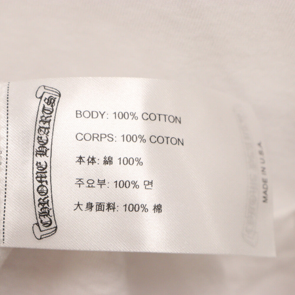 CHROME HEARTS(クロムハーツ) Neck Logo L/S Tee ネックロゴロングスリーブ 長袖Tシャツ ホワイト