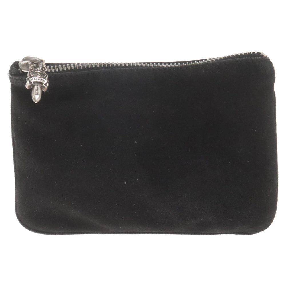 CHROME HEARTS(クロムハーツ) ZPR CHNG PURSE CRS チェンジパース クロスパッチ デストロイレザー ダガージップ コインケース ブラック