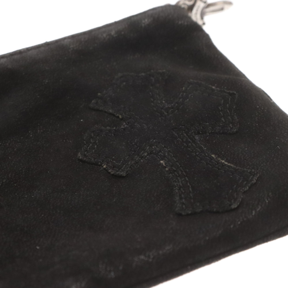 CHROME HEARTS(クロムハーツ) ZPR CHNG PURSE CRS チェンジパース クロスパッチ デストロイレザー ダガージップ コインケース ブラック