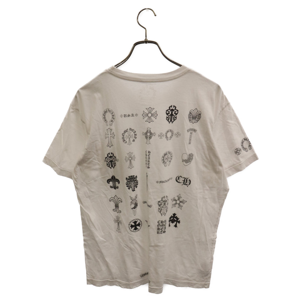 CHROME HEARTS(クロムハーツ) Multi Logo Tee バックマルチモチーフ ロゴプリント 半袖Tシャツ ホワイト