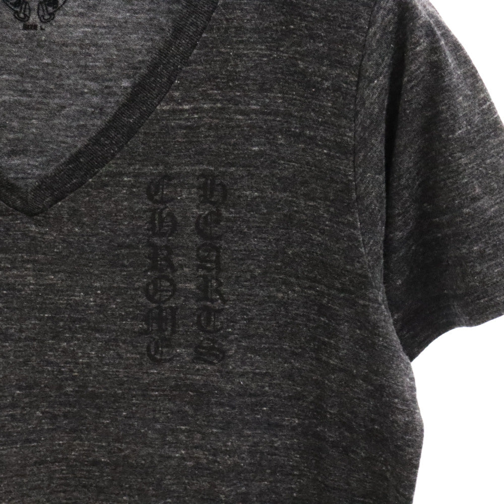 CHROME HEARTS(クロムハーツ) LOGO S/S TEE サイドロゴプリント Vネック 半袖Tシャツ グレー