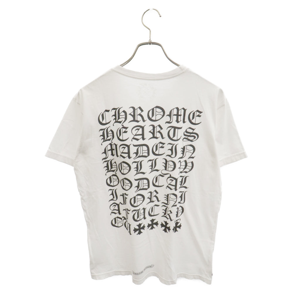 CHROME HEARTS(クロムハーツ) MADE IN HOLLYWOOD T-SHIRT スクロールラベルプリント 半袖Tシャツカットソー ホワイト/イエロー