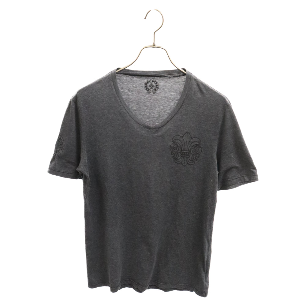 CHROME HEARTS(クロムハーツ) BSフレア プリント Vネック 半袖Tシャツ カットソー グレー
