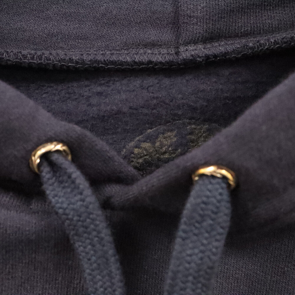 CHROME HEARTS(クロムハーツ) Yellow Sleeve Logo Pullover Hoodie イエロースリーブ ロゴ プルオーバー パーカー 袖ロゴ ロゴプリント ネイビー