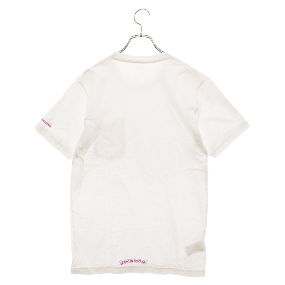 CHROME HEARTS(クロムハーツ) Old English Neck Logo Pastel Purple S/S Tee オールドイングリッシュネックロゴパステルパープルロングスリーブ半袖Tシャツ ホワイト/パープル