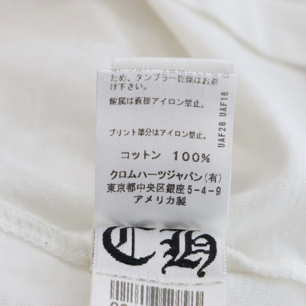 CHROME HEARTS(クロムハーツ) CH POLO S/S BSフレアロジウムボタン CHロゴプリント 半袖ポロシャツ ホワイト