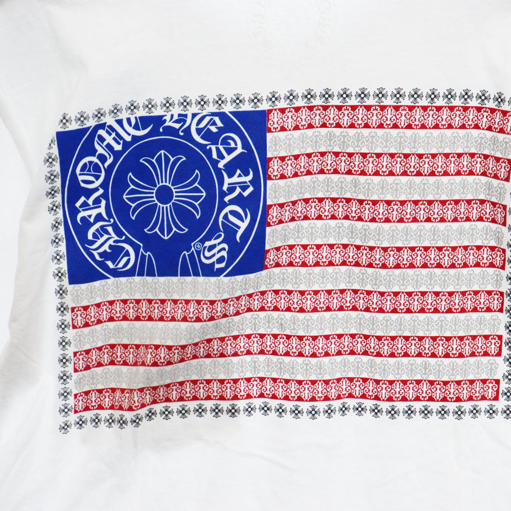 CHROME HEARTS(クロムハーツ) American Flag S/S TEE アメリカンフラッグ プリント 半袖Tシャツ ホワイト