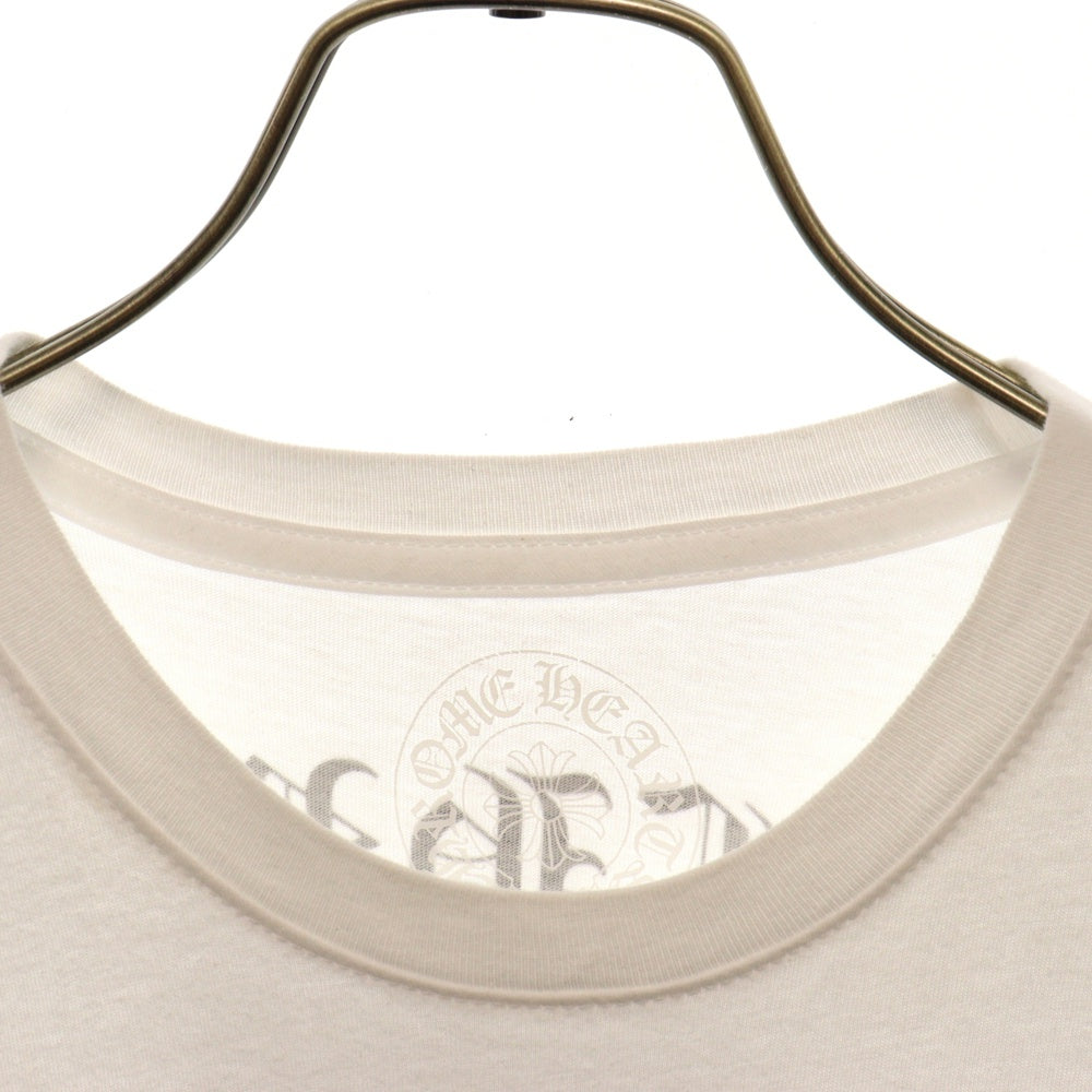 CHROME HEARTS(クロムハーツ) Vertical Logo Tee ヴァーティカルロゴ Tシャツ 胸ポケットロゴ バックロゴ 半袖カットソー ホワイト