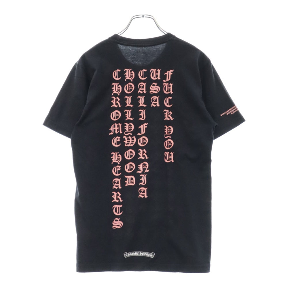 CHROME HEARTS(クロムハーツ) Pink Logo Tee ネオンピンク ロゴ 半袖Tシャツ ブラック/ピンク