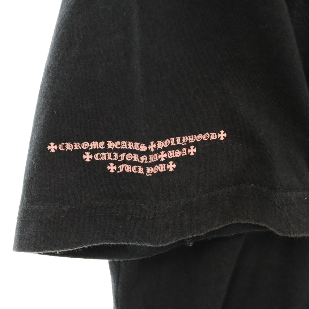CHROME HEARTS(クロムハーツ) Pink Logo Tee ネオンピンク ロゴ 半袖Tシャツ ブラック/ピンク