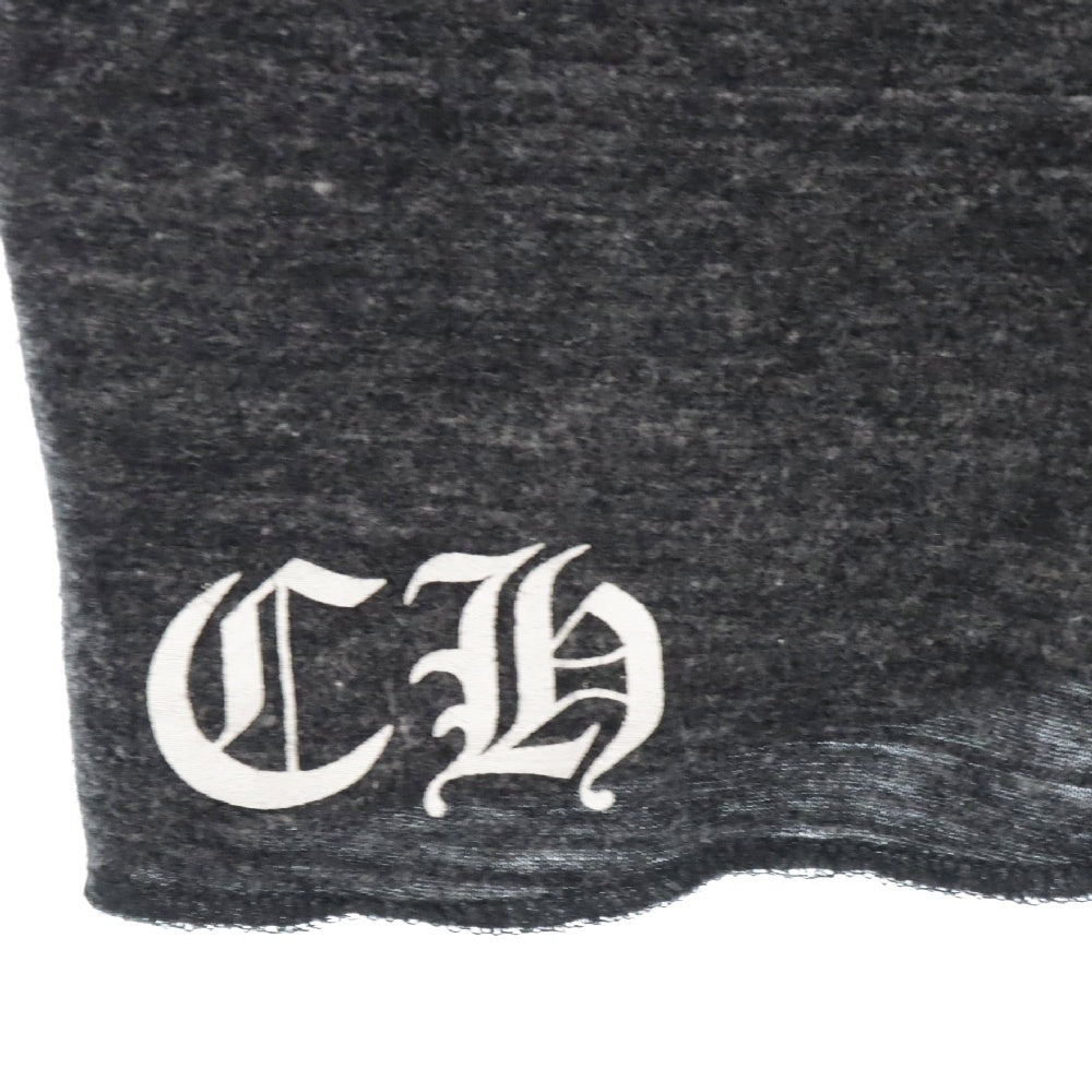 CHROME HEARTS(クロムハーツ) Scroll Label Logo Tee スクロールラベル ロゴ プリント 7分丈 長袖Tシャツ グレー