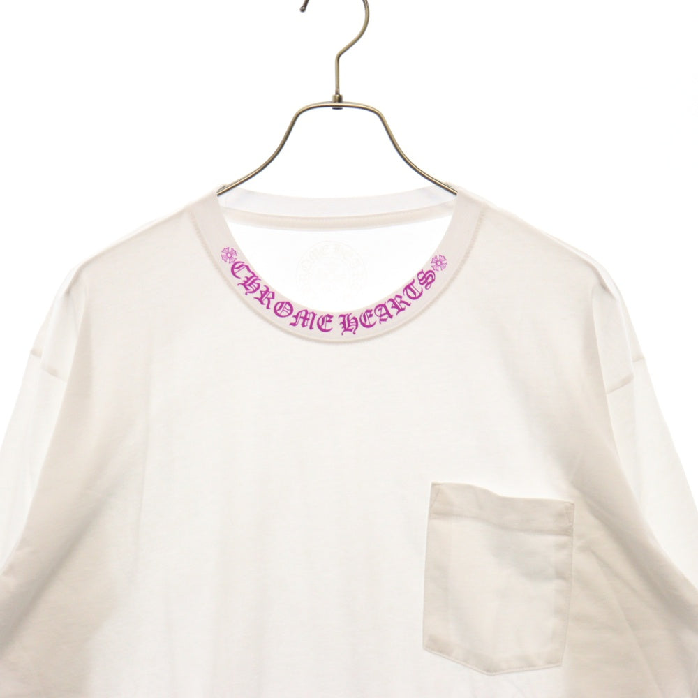 CHROME HEARTS(クロムハーツ) Old English Neck Logo Pastel Purple L/S Tee オールドイングリッシュネックロゴパステルパープルロングスリーブTシャツ 長袖カットソー ロンT