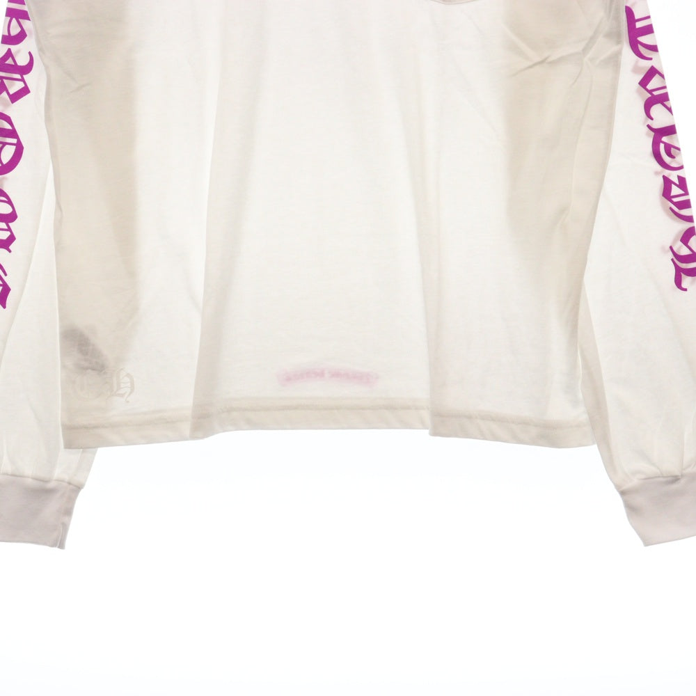 CHROME HEARTS(クロムハーツ) Old English Neck Logo Pastel Purple L/S Tee オールドイングリッシュネックロゴパステルパープルロングスリーブTシャツ 長袖カットソー ロンT
