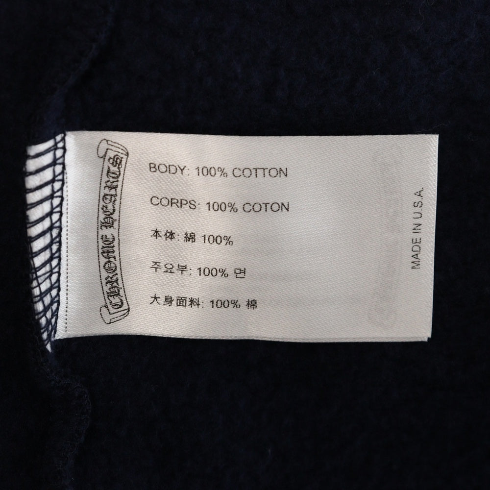 CHROME HEARTS(クロムハーツ) Yellow Sleeve Logo Pullover Hoodie イエロースリーブ ロゴ プルオーバー パーカー 袖ロゴ ロゴプリント ネイビー