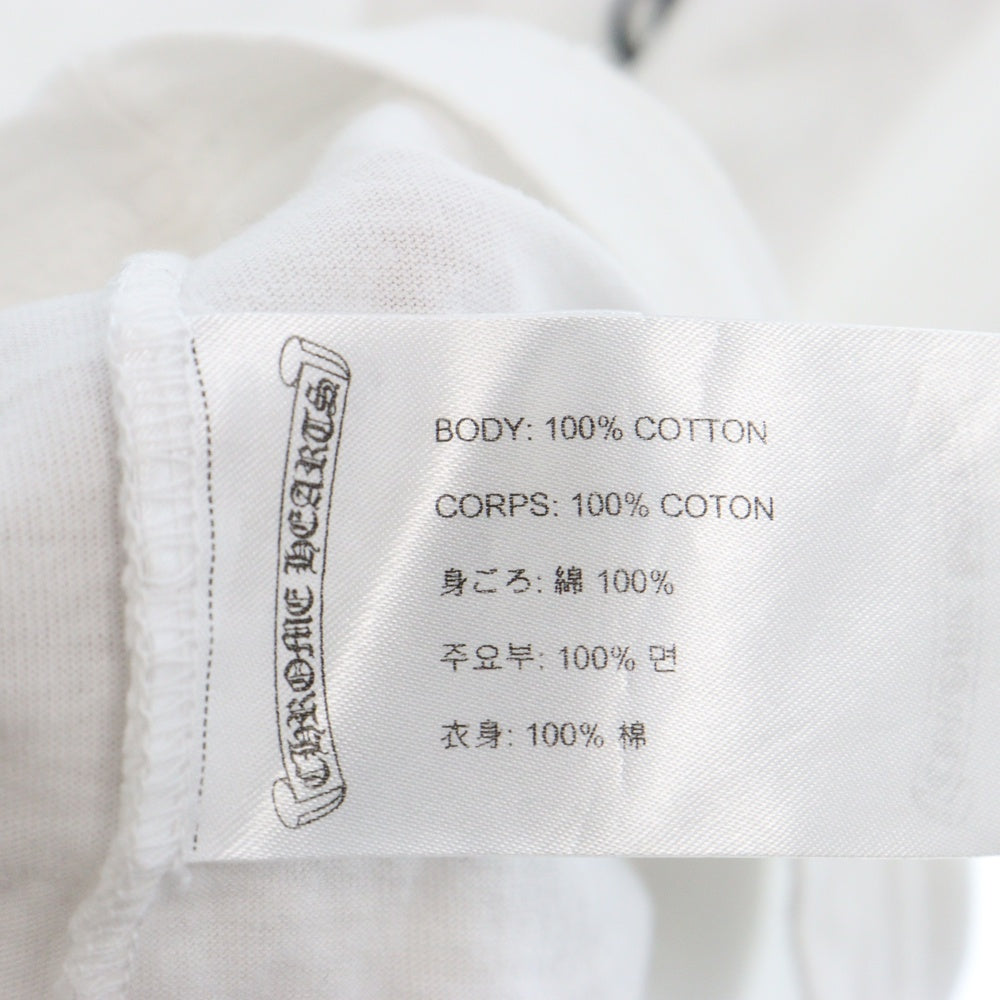 CHROME HEARTS(クロムハーツ) Vertical Logo Tee ヴァーティカルロゴ Tシャツ 半袖 胸ポケットロゴ バックロゴ 縦ロゴ ブラック/ホワイト