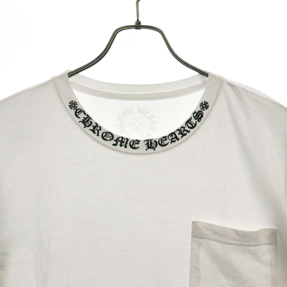 CHROME HEARTS(クロムハーツ) Neck Logo S/S TEE ネック ロゴ バッククロス プリント 半袖Tシャツ ホワイト