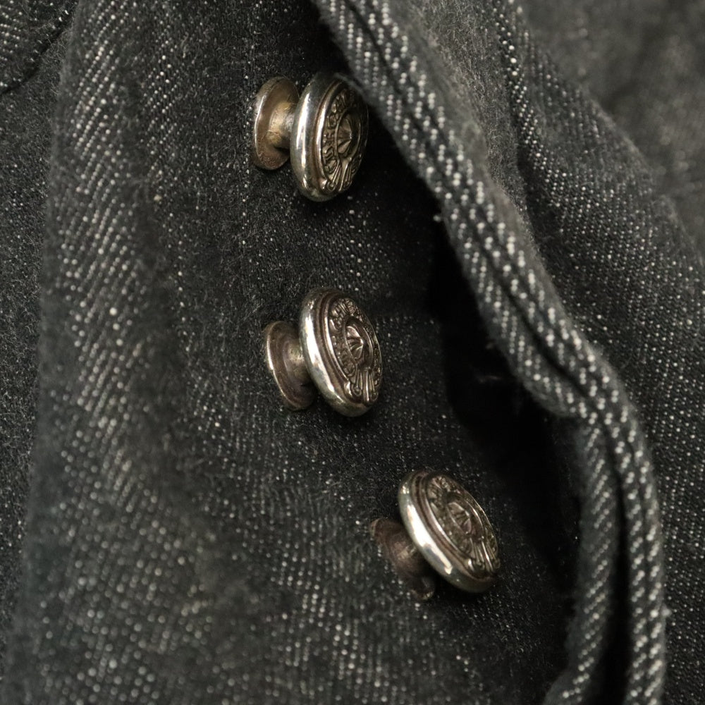 CHROME HEARTS(クロムハーツ) JEAN SL FLEURKNEE スターパッチ付きフレアニーデニムパンツ ブラック