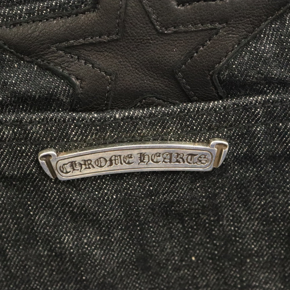 CHROME HEARTS(クロムハーツ) JEAN SL FLEURKNEE スターパッチ付きフレアニーデニムパンツ ブラック