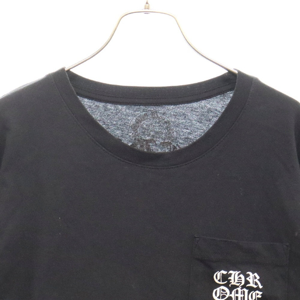 CHROME HEARTS(クロムハーツ) Vertical Logo Tee ヴァーティカルロゴ 長袖Tシャツ 胸ポケットロゴ バックロゴ 長袖カットソー ホワイト/ブラック