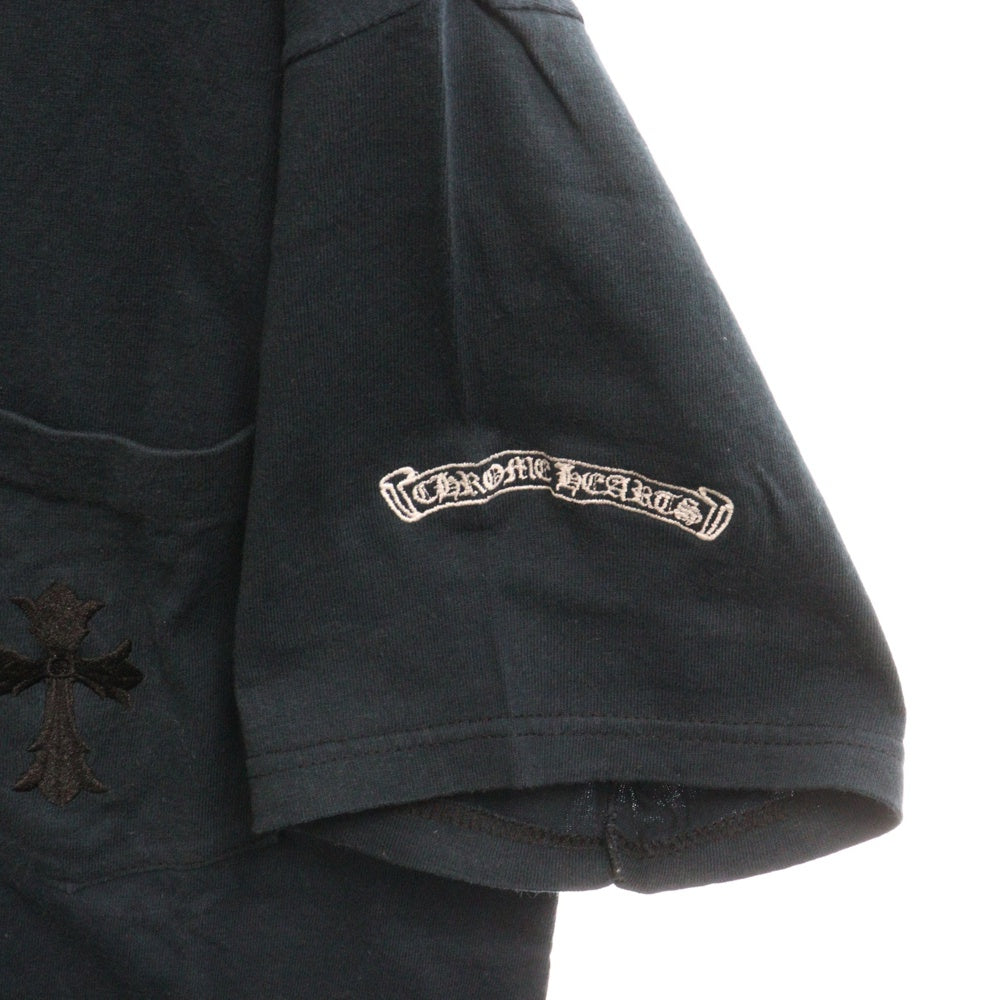 CHROME HEARTS(クロムハーツ) OLD DBL CH S/S TEE オールドモデル ダブルCHクロス 刺繍半袖Tシャツ ネイビー