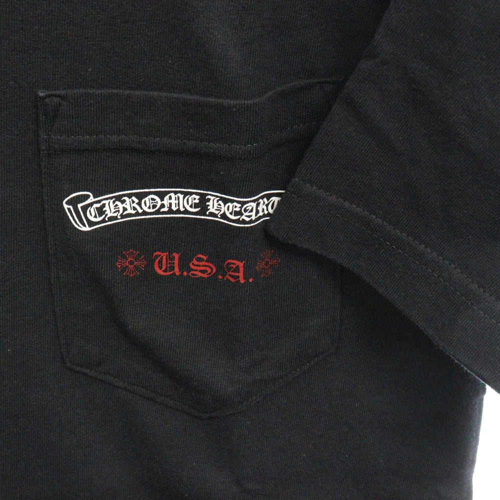 CHROME HEARTS(クロムハーツ) American Flag S/S TEE アメリカンフラッグ プリント 半袖Tシャツ ブラック