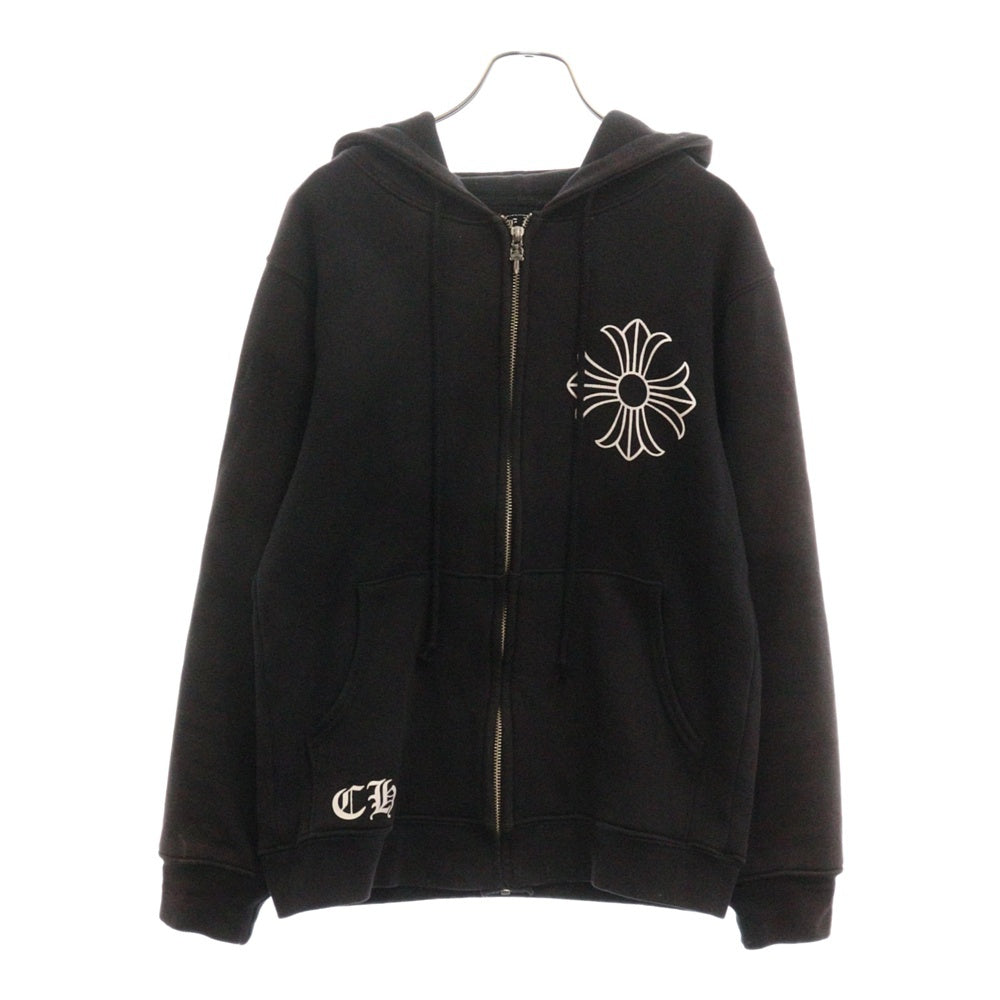 CHROME HEARTS(クロムハーツ) CH PLUS ZIP Hoodie CHプラス 裏地サーマル ジップアップパーカー ブラック