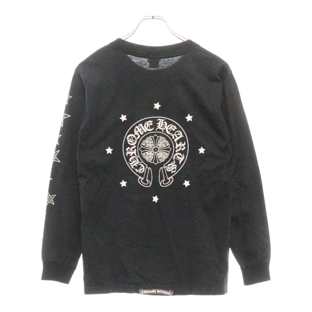 CHROME HEARTS(クロムハーツ) OLD STAR L/S Tee サイドスター ロゴ プリント 長袖Tシャツ ブラック