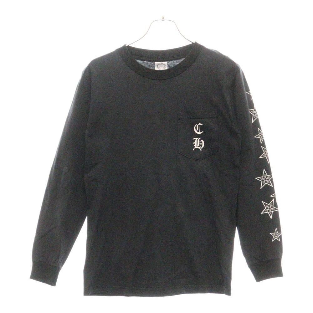 CHROME HEARTS(クロムハーツ) OLD STAR L/S Tee サイドスター ロゴ プリント 長袖Tシャツ ブラック