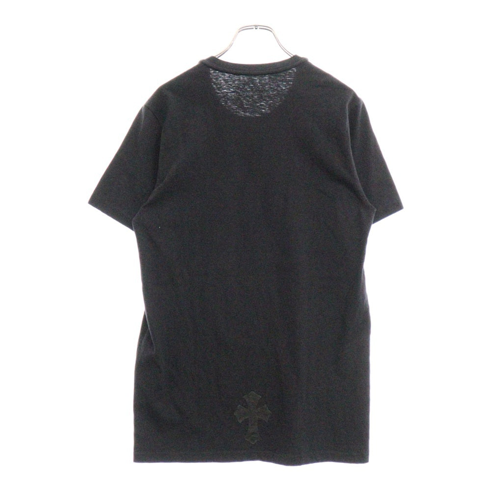 CHROME HEARTS(クロムハーツ) Cross Patch Pocket S/S Tee クロスパッチスクロールラベル ポケット付き 半袖Tシャツ ブラック