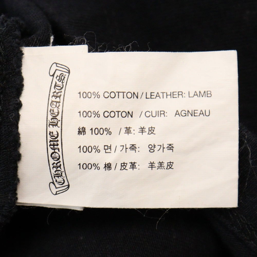 CHROME HEARTS(クロムハーツ) Cross Patch Pocket S/S Tee クロスパッチスクロールラベル ポケット付き 半袖Tシャツ ブラック