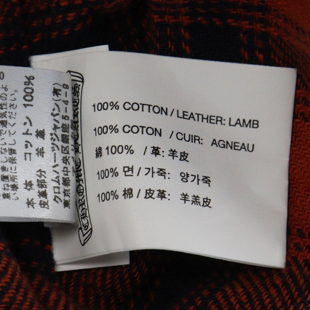 CHROME HEARTS(クロムハーツ) LOOSEENDS LS CHECK ルーズエンド 長袖チェックシャツ クロスボタンシャツ レッド JVPタグ
