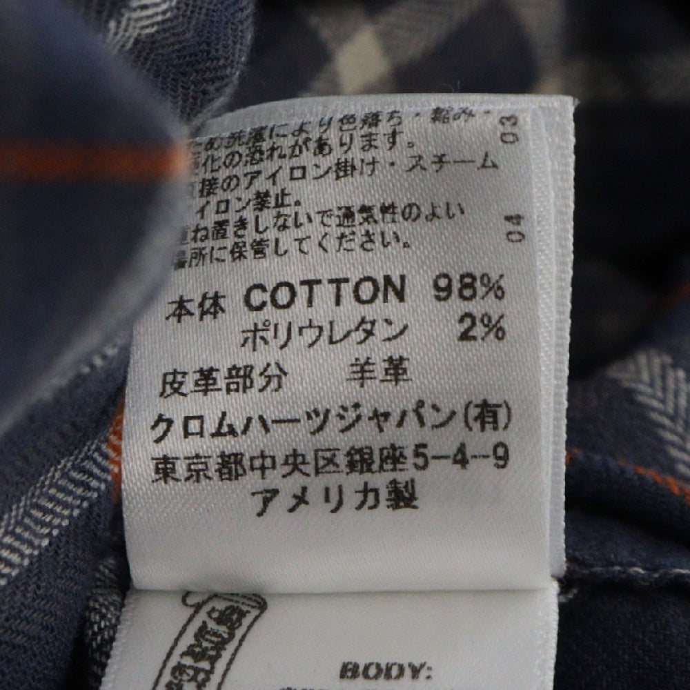 CHROME HEARTS(クロムハーツ) LOOSEENDS LS CHECK ルーズエンド 長袖チェックシャツ クロスボタンシャツ ブルー