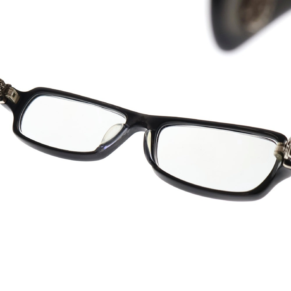 CHROME HEARTS(クロムハーツ) GITTIN ANY?2BSフレアテンプル スクエアフレーム アイウェア サングラス 眼鏡 ブラック ※度入り