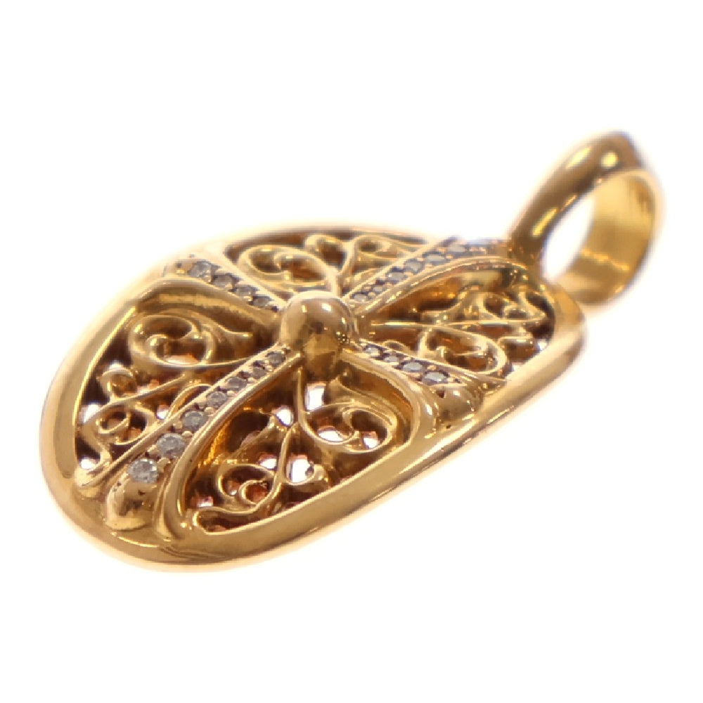 CHROME HEARTS(クロムハーツ) 22K CLSC OVAL P DMND クラシックオーバル PAVEダイヤ ゴールドネックレストップ