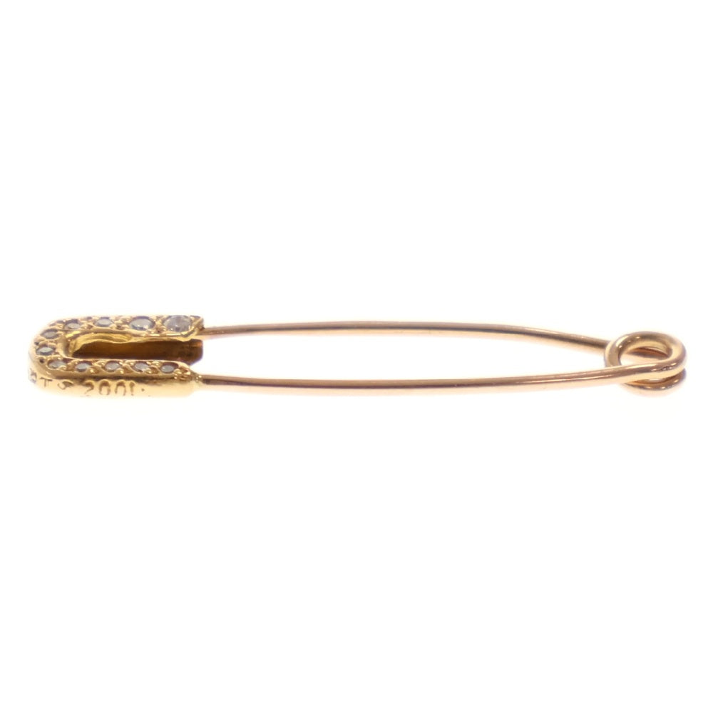 CHROME HEARTS(クロムハーツ) 22K SMALL SAFETY PIN S P DMND 22Kスモールセーフティピン PAVEダイヤ ゴールドネックレストップ