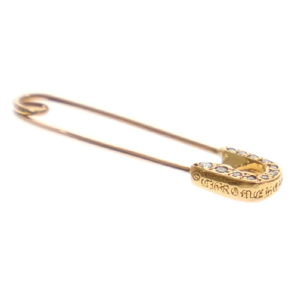 CHROME HEARTS(クロムハーツ) 22K SMALL SAFETY PIN S P DMND 22Kスモールセーフティピン PAVEダイヤ ゴールドネックレストップ