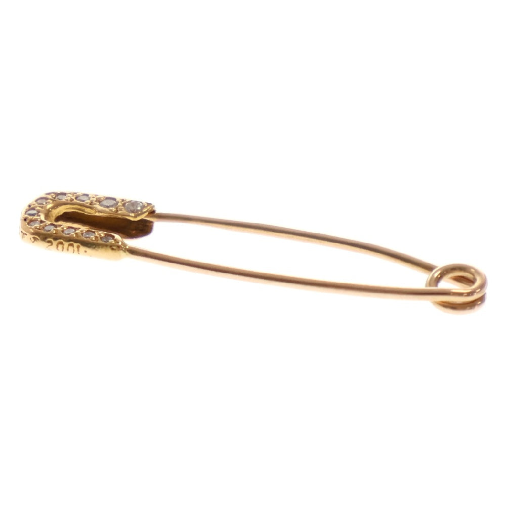 CHROME HEARTS(クロムハーツ) 22K SMALL SAFETY PIN S P DMND 22Kスモールセーフティピン PAVEダイヤ ゴールドネックレストップ