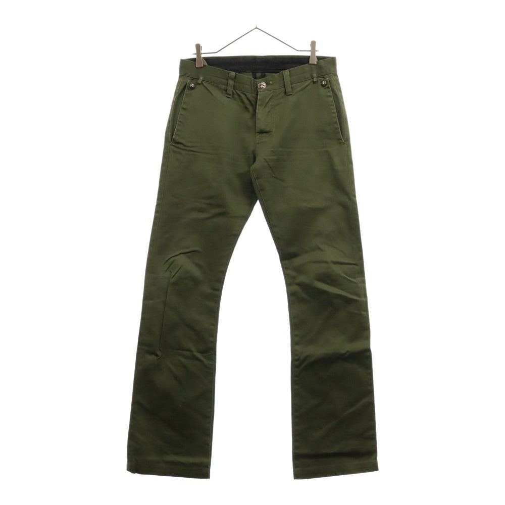 CHROME HEARTS(クロムハーツ) CHINOS チノパンツ ワークパンツ クロスボール レザー切替 ボタンフライ JVPタグ