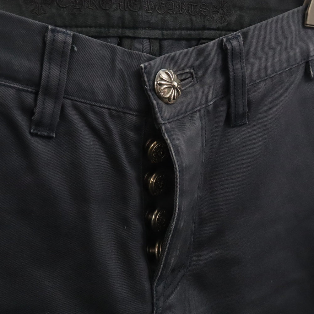 CHROME HEARTS(クロムハーツ) CHINOS チノパンツ ワークパンツ クロスボール レザー切替 ボタンフライ JVPタグ