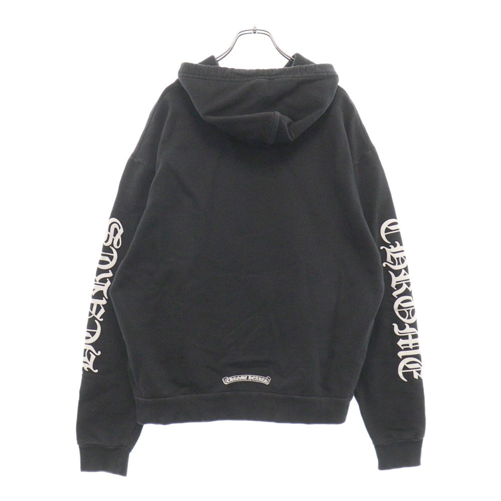 CHROME HEARTS(クロムハーツ) SWTSHRT PLVR 袖英字プリントプルオーバーパーカー ブラック