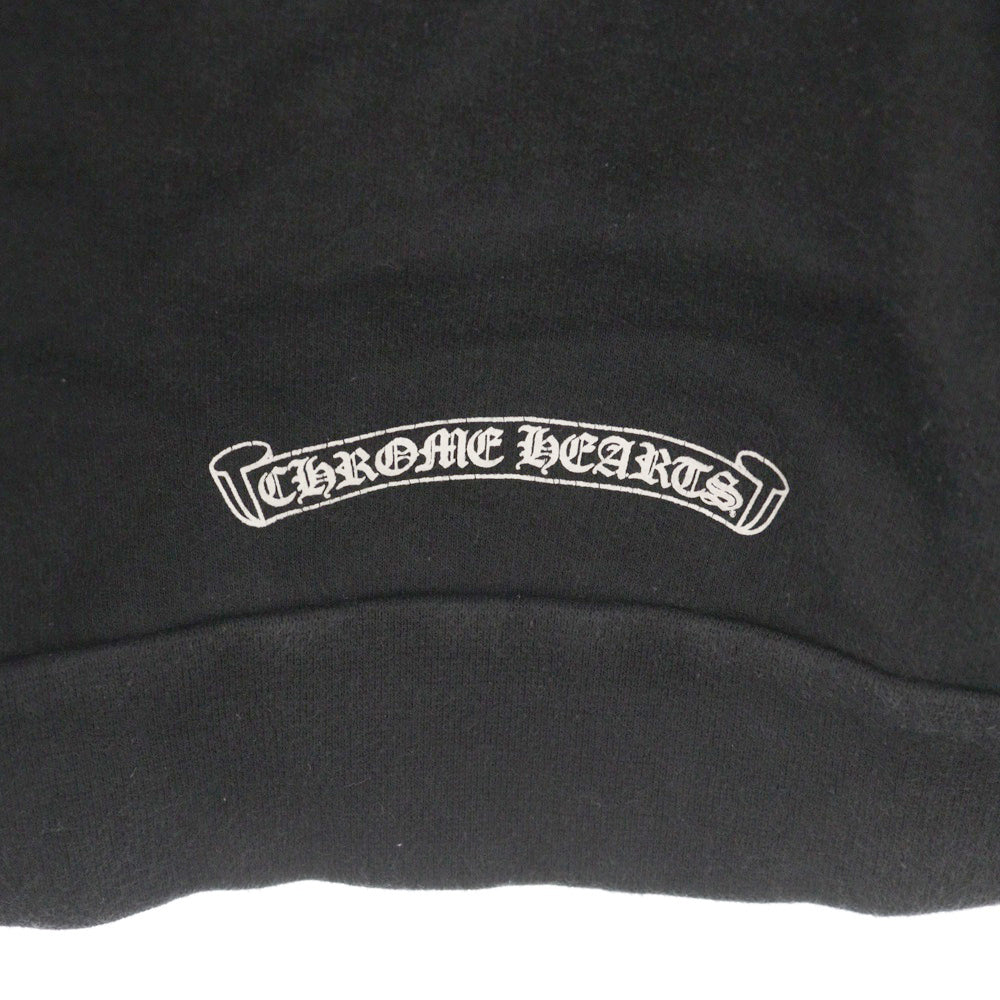 CHROME HEARTS(クロムハーツ) SWTSHRT PLVR 袖英字プリントプルオーバーパーカー ブラック