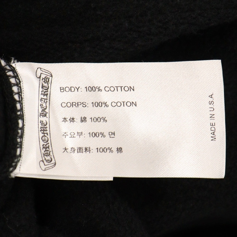 CHROME HEARTS(クロムハーツ) SWTSHRT PLVR 袖英字プリントプルオーバーパーカー ブラック