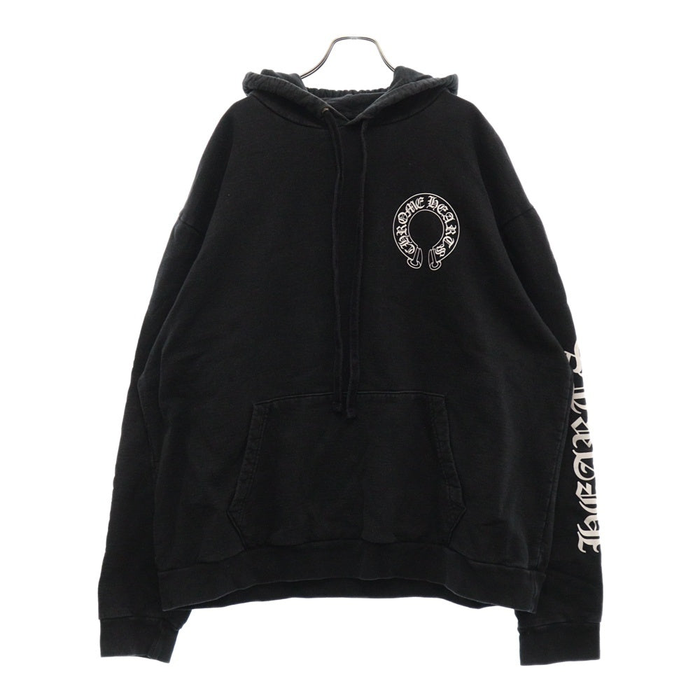 CHROME HEARTS(クロムハーツ) ×MATTY BOY Chomper Horseshoe Hoodie マッティボーイ チョンパーホースシュープリント プルオーバースウェットパーカー フーディー ブラック
