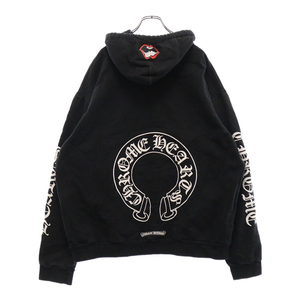 CHROME HEARTS(クロムハーツ) ×MATTY BOY Chomper Horseshoe Hoodie マッティボーイ チョンパーホースシュープリント プルオーバースウェットパーカー フーディー ブラック
