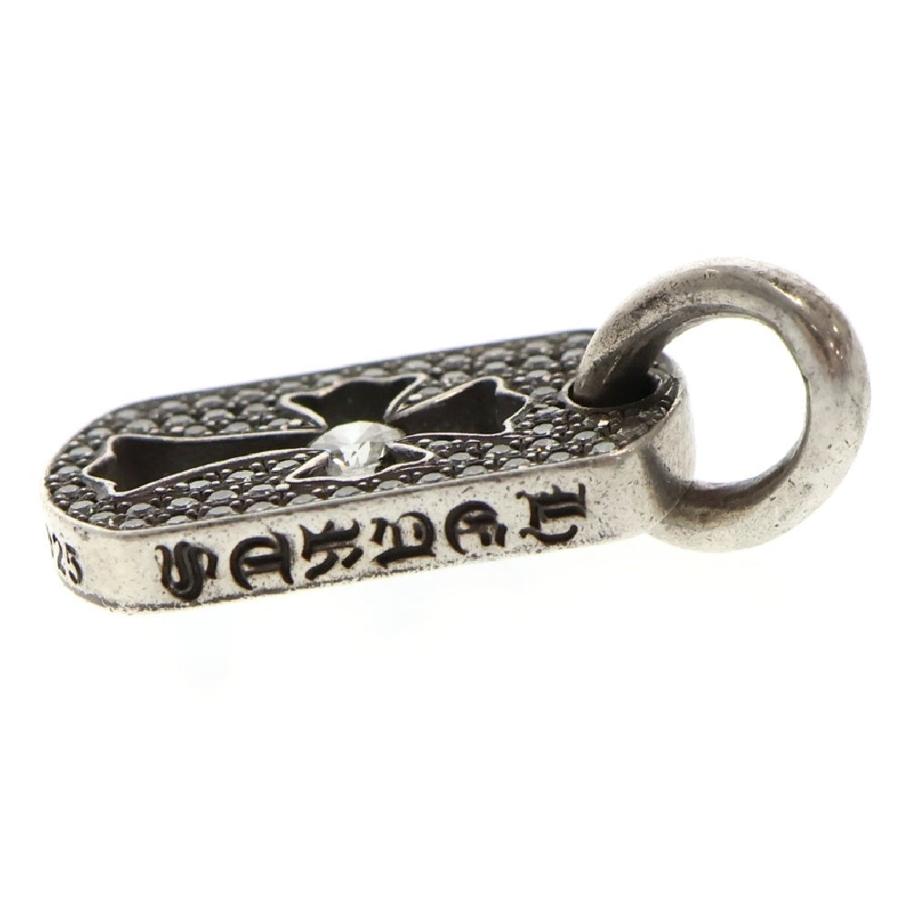 CHROME HEARTS(クロムハーツ) DT TNY CO CRS P/DIA タイニーカットアウトクロスドッグタグ PAVEアフターダイヤ チャーム ペンダントトップ シルバー