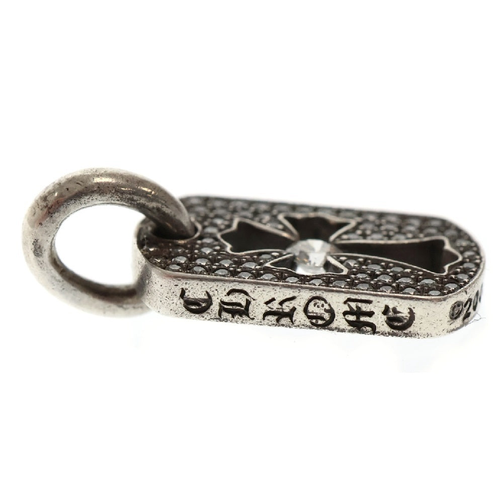 CHROME HEARTS(クロムハーツ) DT TNY CO CRS P/DIA タイニーカットアウトクロスドッグタグ PAVEアフターダイヤ チャーム ペンダントトップ シルバー