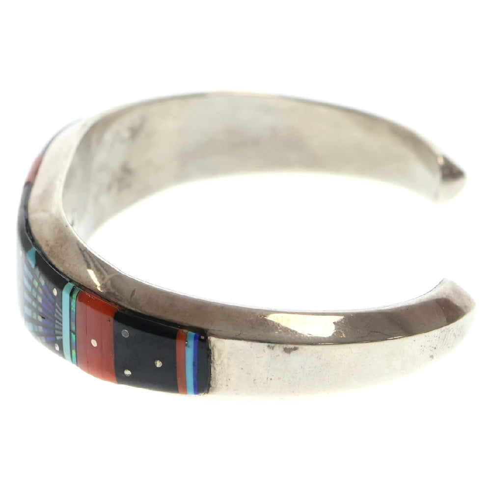 INDIAN JEWELRY(インディアンジュエリー) ナバホ族 Erwin Tsosie アーヴィンツォーシー ビンテージ ターコイズチップインレイ ブレスレットバングル