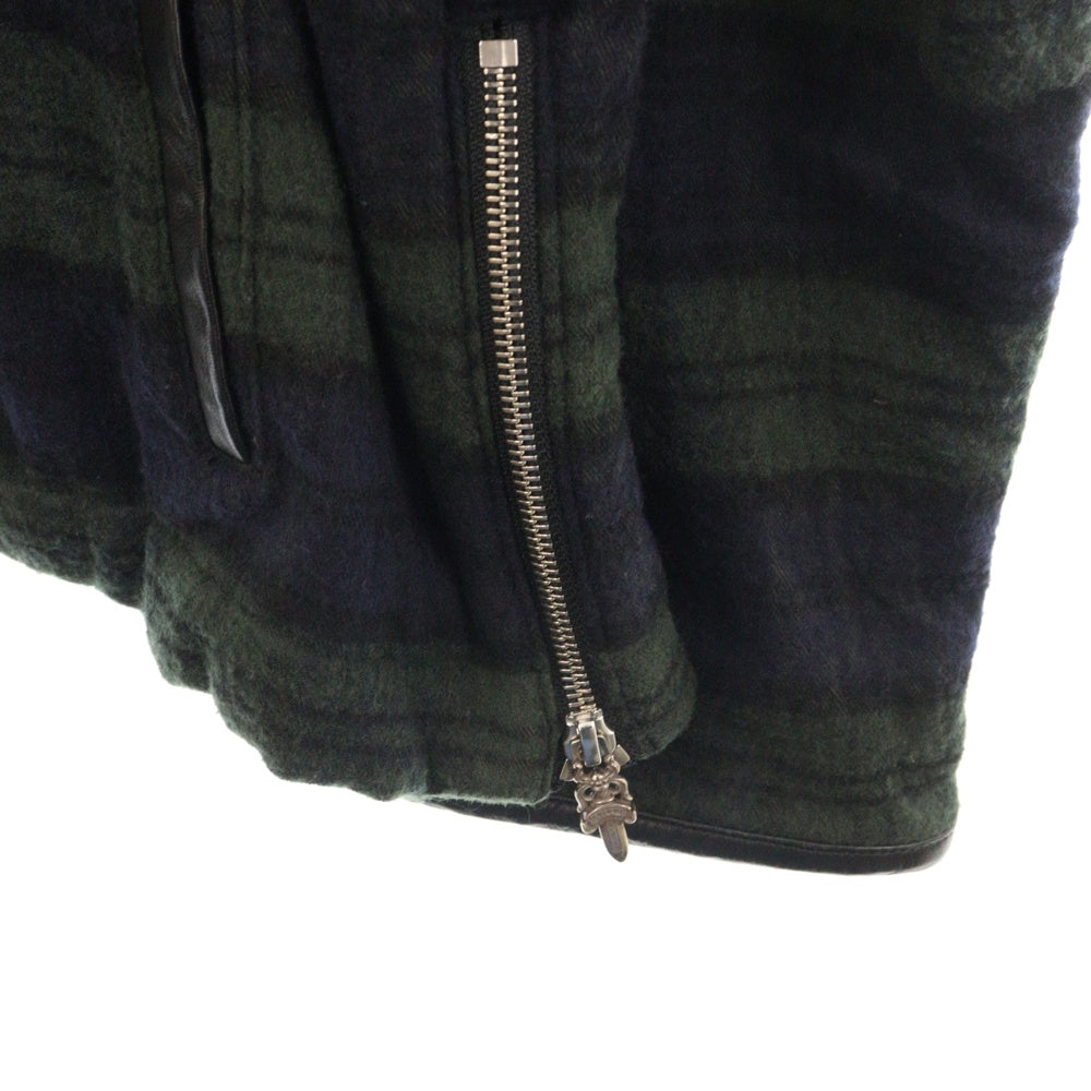 CHROME HEARTS(クロムハーツ) ハーフジップ ボア チェック ダガージャケット グリーン